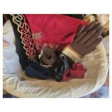 Basket of Women's Accessories Belts, Scarf Etc