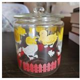 Vintage Anchor Hocking Easter Cracker Jar w Lid .