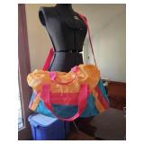 Vintage Color Block Duffle Bag