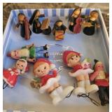 Vintage Christmas Ornaments Gnomes, Elves, Wooden