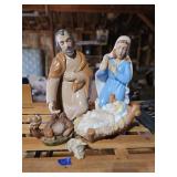 Ceramic Holy Family Nativity Set - 2 Animals