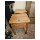 2 Oak Side Tables with Drawer