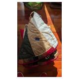 Wicker Basket, Tree Skirt, Crocheted Pillow