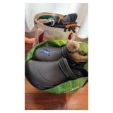 2 Tote Bags Full of Hats, Crocs, Accessories