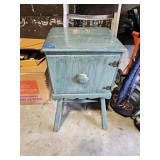Vintage Painted Wood Distressed Table 2 Door