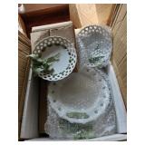 New old Set of Two's Company Lace & Ribbon Edge