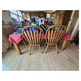 Oak Farmhouse Style Kitchen Table with Chairs