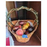 Basket of Faux Fruit Centerpiece Decor