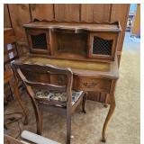 Antique French Louis XV Style Writing Desk & Chair