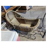 Antique Wicker Baby Carriage / Pram