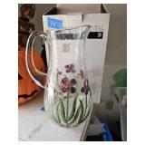Fifth Avenue Romania Crystal Pitcher Hand Painted