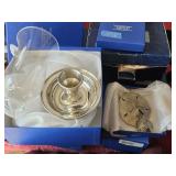 Salisbury Pewter Candle Holder Silver Dollars