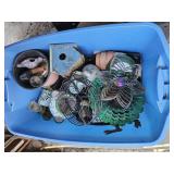 Large Tote Full of Garden Items Flower Pots etc