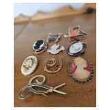 Lot of Vintage Costume Jewelry Brooches