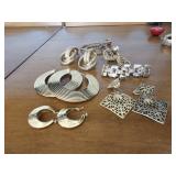 Gold Tone Vintage Earrings Lot