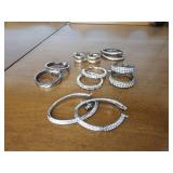 1 Pr Sterling Silver Earrings & Silver Tone Lot