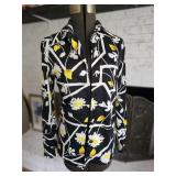Vintage 70's Women's Disco Shirt Funky Florals