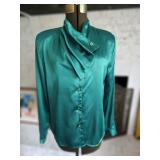 Michelle Stuart 80's Blouse Jem Buttons Drape