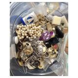 Large Lot Single Earrings, Broken Costume Jewelry