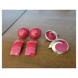 1980's Red Earrings Lot