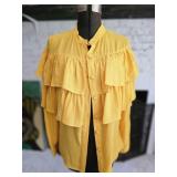 Simplee Vibrant Yellow Ruffled Blouse Size L