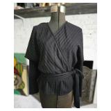 Vine & Love Black Wrap Blouse