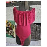 Fashion Nova Bodysuit BLouse Maroon /REd
