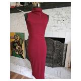 Publik Ribbed Maroon Knit Sheath Dress