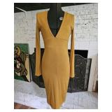 Forever 21 Gold Mustard Knit Sheath Dress