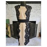 London Times Black & Tan Midi Dress Sheath