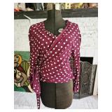 Zara Woman Polka Dot Wrap Blouse