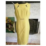 Tahari Arthur Levine Chartruse Sheath Dress
