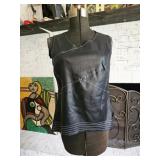 Zara Faux Leather Black Sleeveless Top