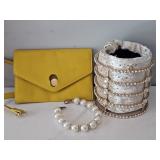 Zara Trafaluc Yellow Purse & Bracelet Set