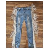 Fringed Distressed Jeans