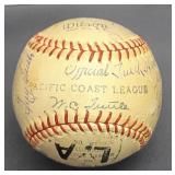PCL 1938 Baseball Coast Champions Signed Ball