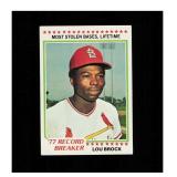1978 Topps #1 Lou Brock Clean Sharp Card