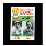 1979 Topps #416 All-Time Record Holders: Wins (Jac