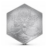 10oz Silver Hex Bar (Elemetal Dragon) IRA+