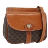 Celine Macadam Canvas Shoulder Bag Pvc Leather...