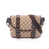 Gucci Small Perforated Double Buckle Messenger,...