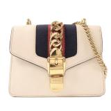 Gucci Cowhide Leather Sylvie Golden Crosshair...