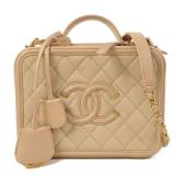 Chanel Filigree Vanity Case Quilted Caviar Medium