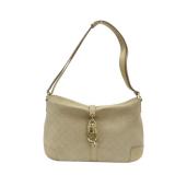 Gucci Bardot Shoulder Bag Suede Beige