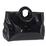 Celine Circle Hand Bag Patent Leather Black...