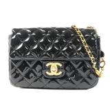 Chanel Black Lacquered Leather Mini Classic 20...