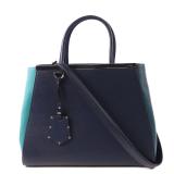 Fendi 2Jours Medium Two Tone Saffiano Calfskin...