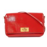Prada Saffiano Vernice Shoulder Bag Red...