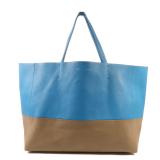 Celine Cowhide Leather Shoulder Bag Blue Gray...