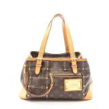 Rivet Monogram Handbag PVC Leather Brown